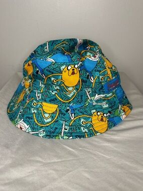Adventure Time Teal & Yellow Jake Pattern Kids Bucket Hat